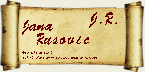 Jana Rusović vizit kartica